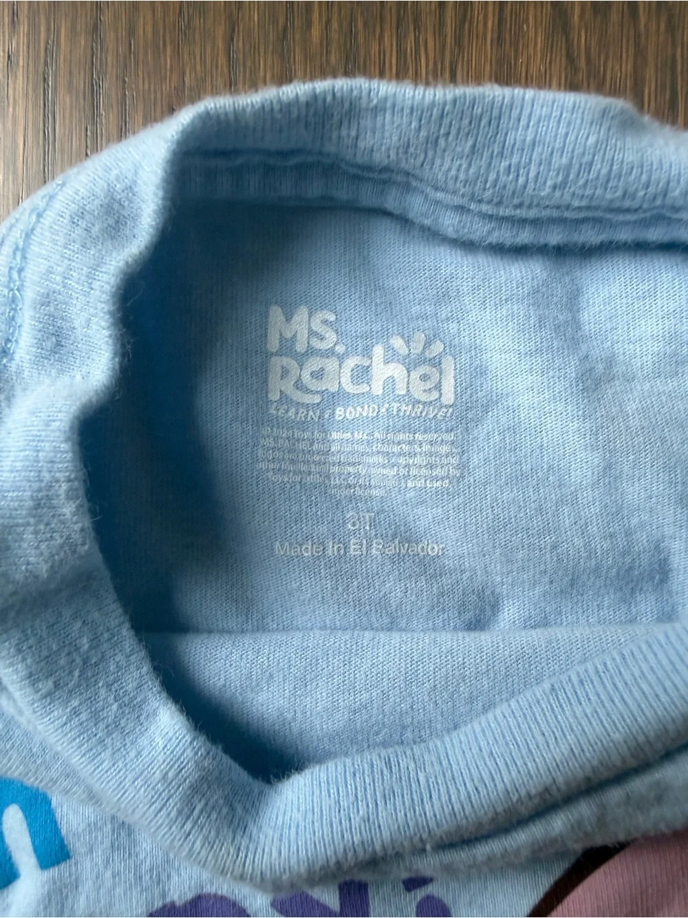 Ms Rachel Light Blue Kids Tee with Graphic 'I'm So Happy!'